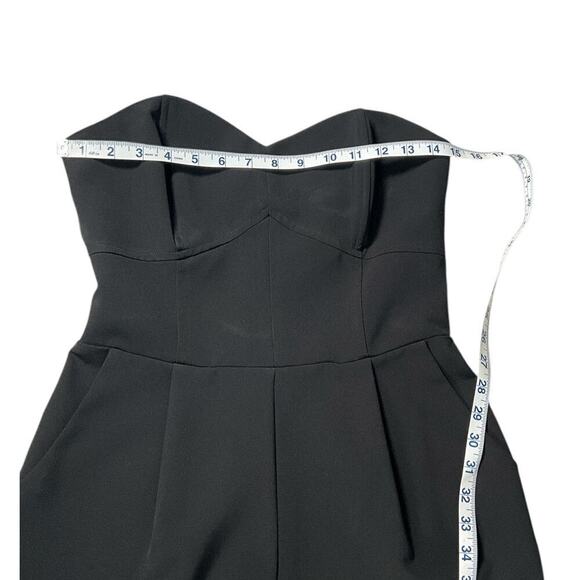 Adelyn Rae Sweet Heart Strapless Jump Suit Size Small Black Back Zipper Pockets - Picture 12 of 14